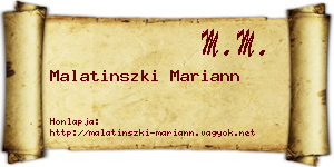 Malatinszki Mariann névjegykártya